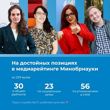Демидовский университет - в топ-30 медиарейтинга вузов России!